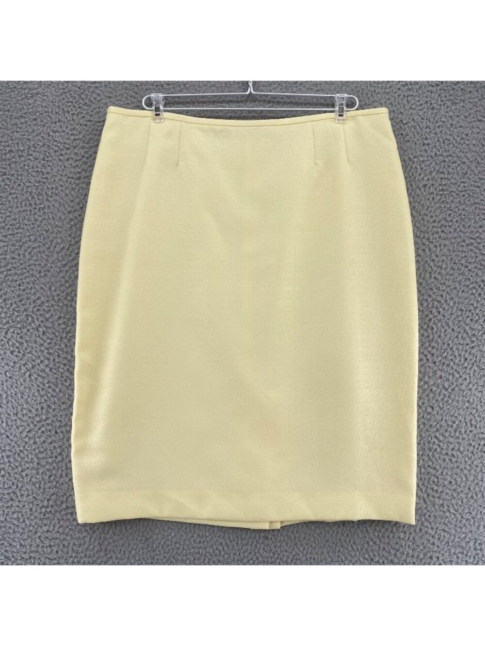 Le Suit Skirt Womens 14 Yellow Textured Knee Length Straight Career Office Work